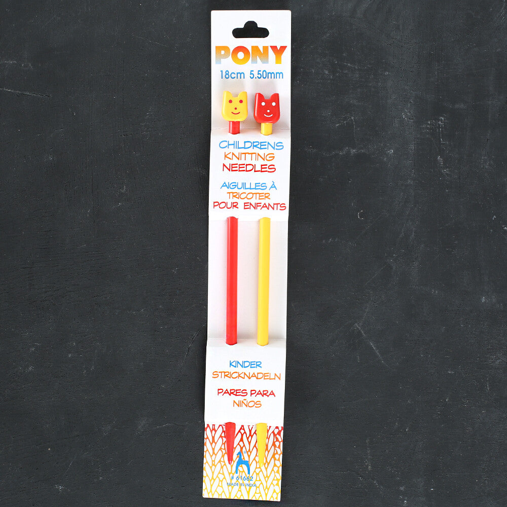 Pony Plastik Çocuk Örgü Şişi 5.50mm 18cm - 61662